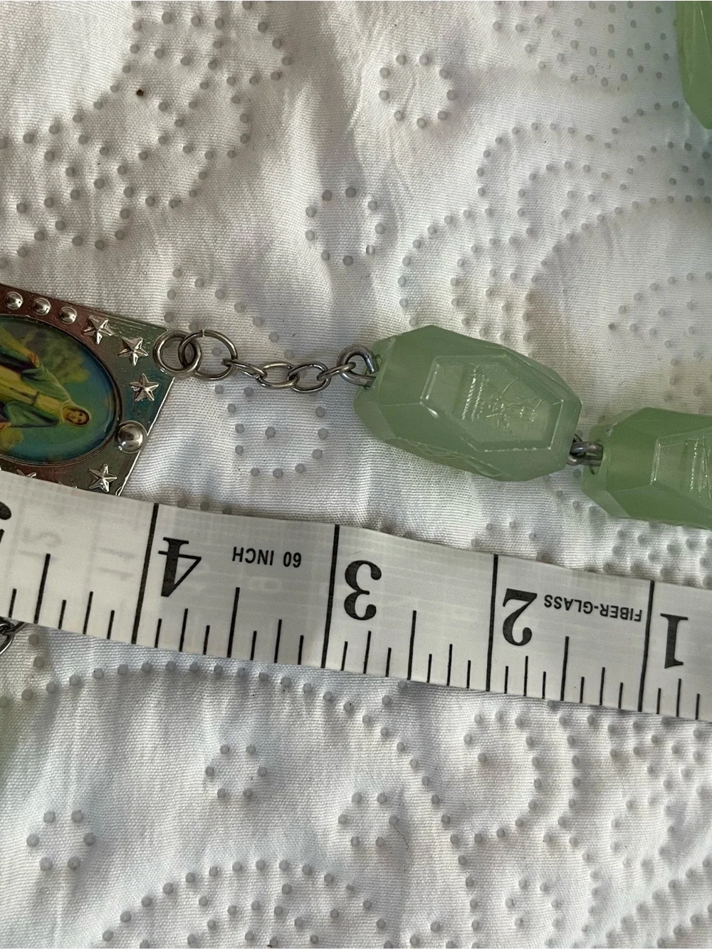 Giant Green Bead Glow in the Dark Rosary